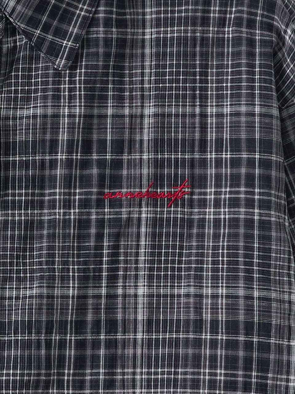 Ombre Check Sheer Shirt (Navy) — vue 10