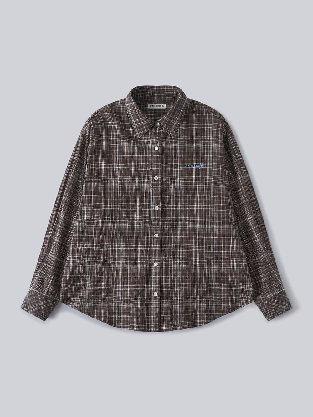 Ombre Check Sheer Shirt (Brown) — vue 2