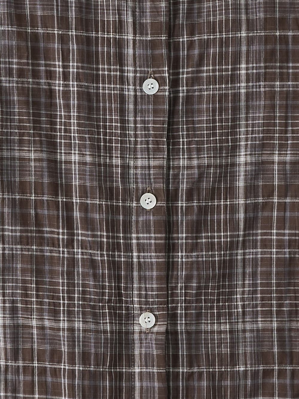 Ombre Check Sheer Shirt (Brown) — vue 11