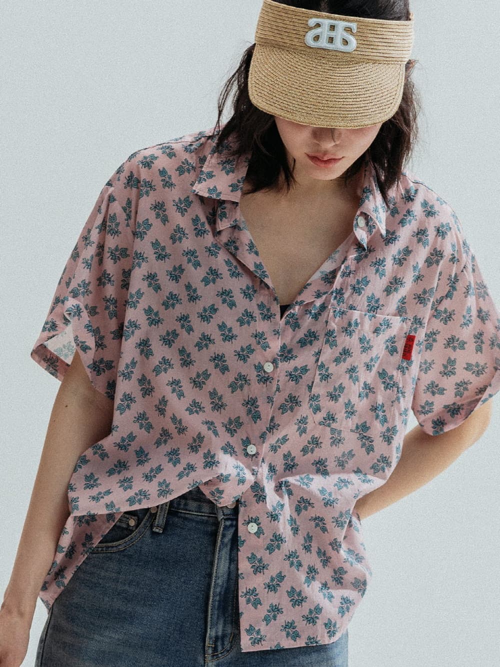 Botanical Cotton Shirt (Pink) — vue 3