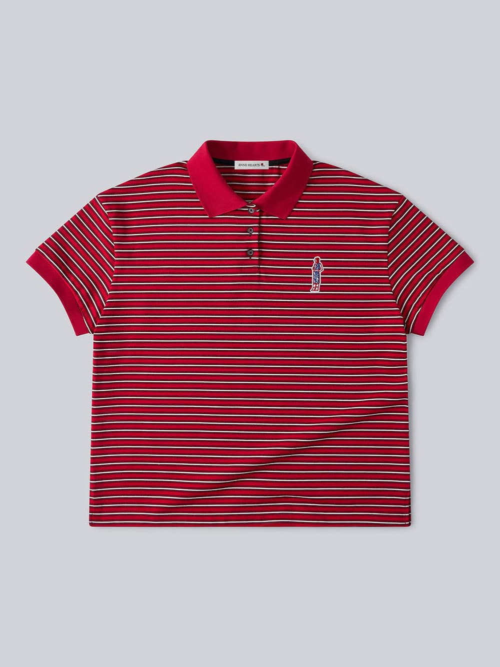 Stripe Collar Tee (Red) — vue 2