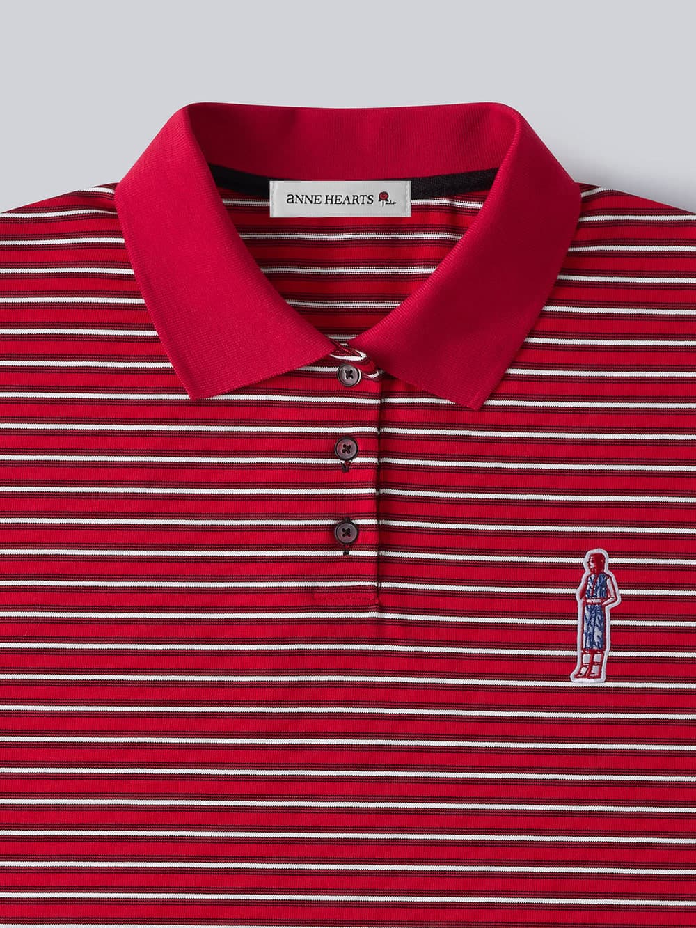 Stripe Collar Tee (Red) — vue 7