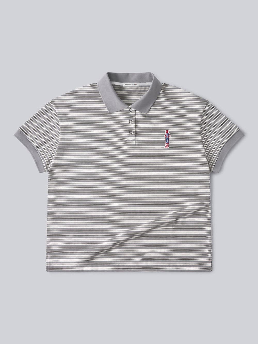 Stripe Collar Tee (Grey) — vue 2