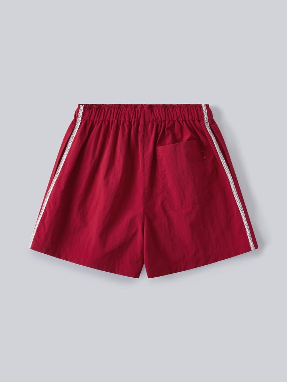 Side Lace Nylon Shorts (Red) — vue 7