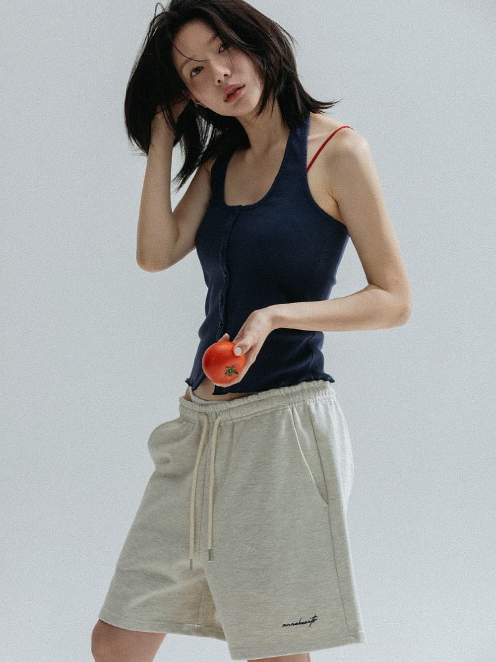 Button Point Cami Top (Navy) — vue 4