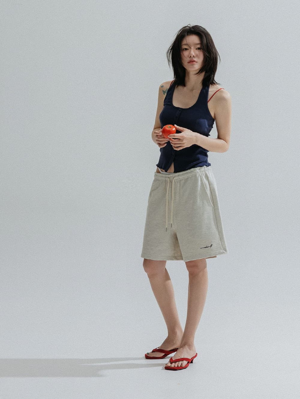 Button Point Cami Top (Navy) — vue 7