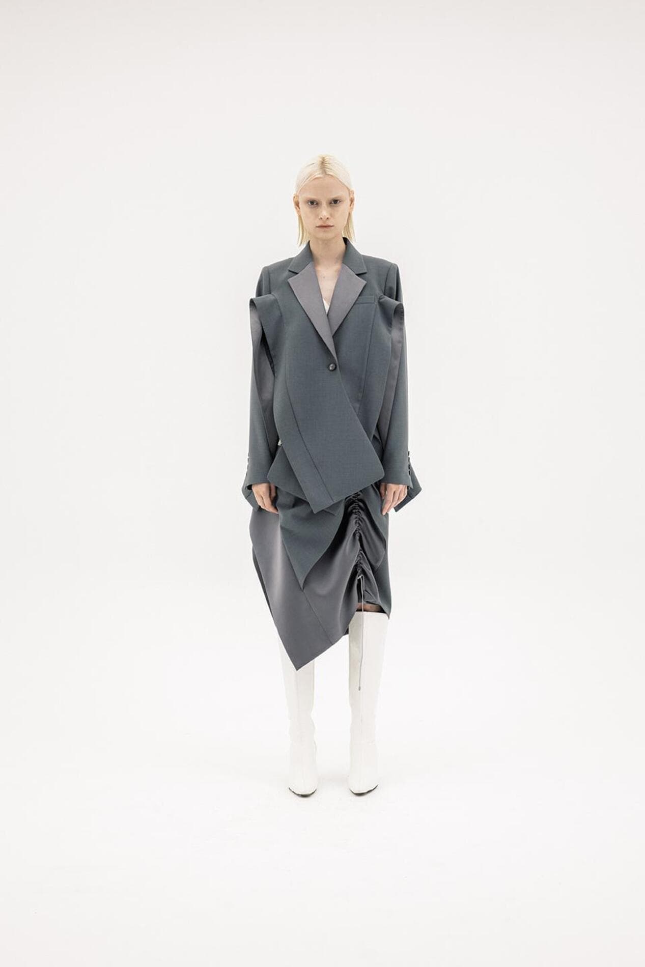 Giant Slit Blazer (Gray) — vue 3