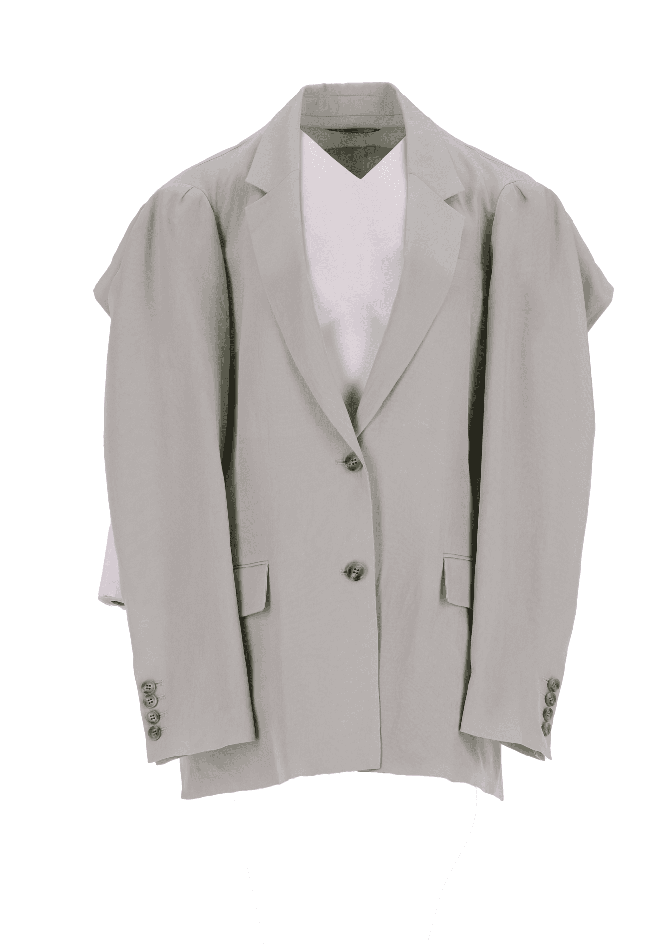 Side Open Cape Blazer (Light Gray)