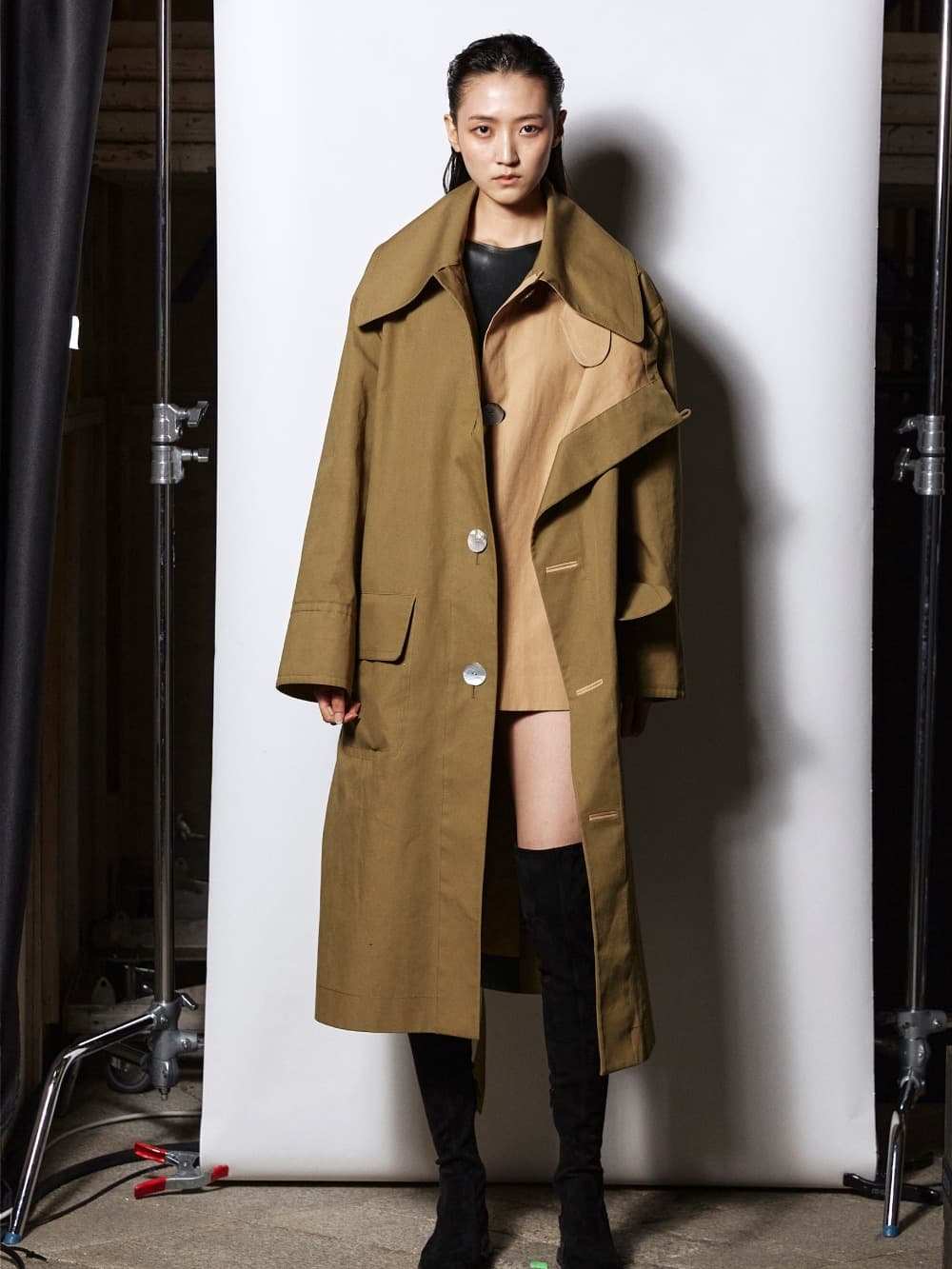 Khaki Double-Layer Coat