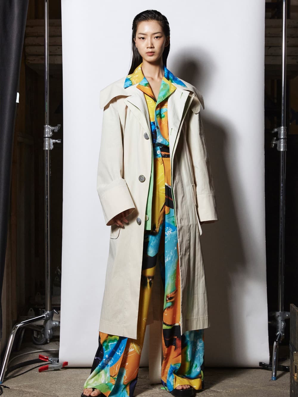 Beige Double-Layer Coat