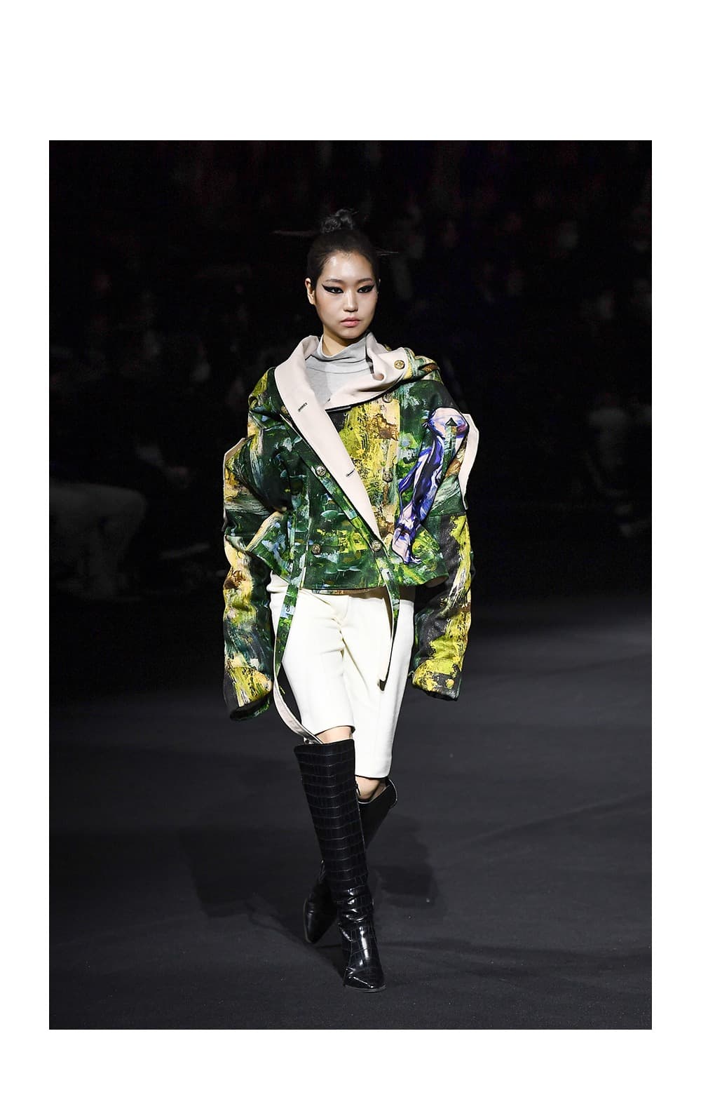 Artwork Print Cape Jacket