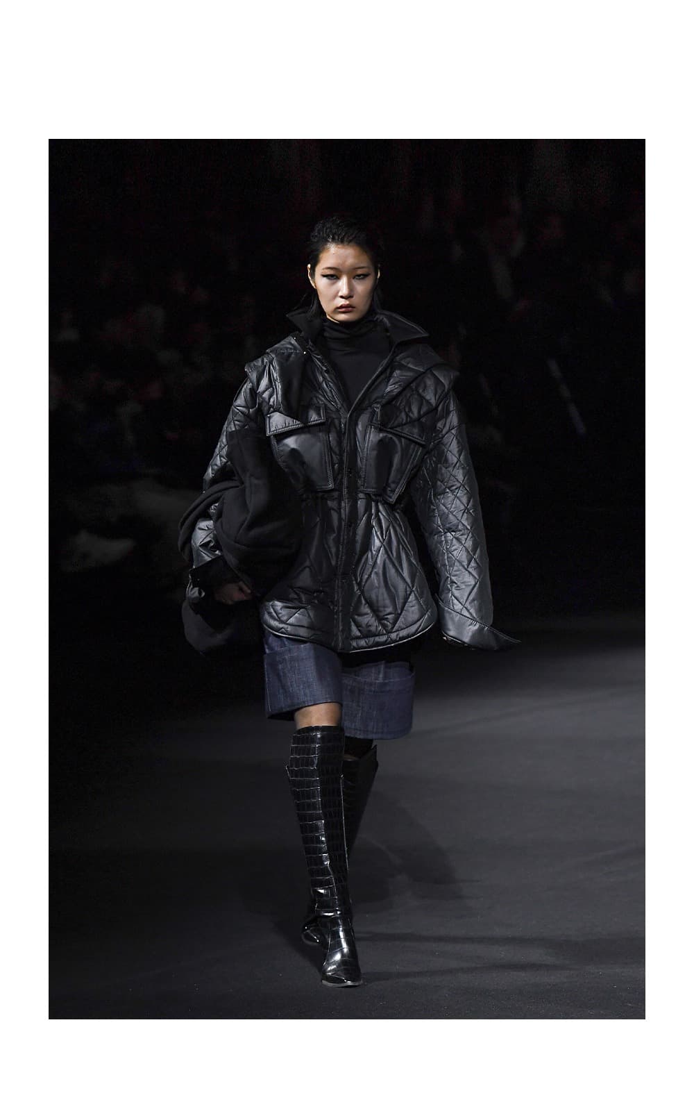 Thinsulate Quilted Black Safari Jacket