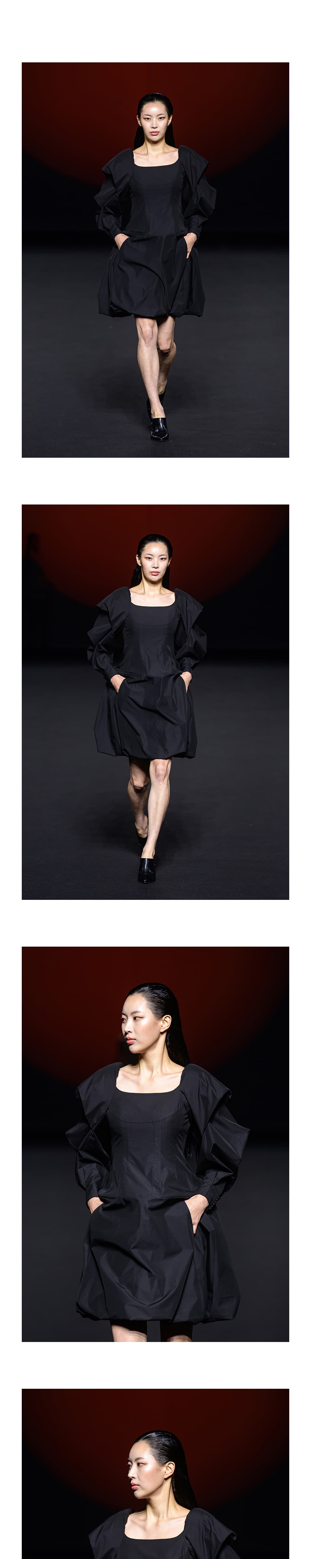 Cotton Black Mini Dress — vue 3