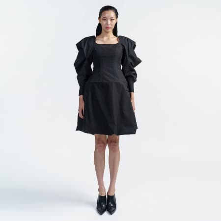 Cotton Black Mini Dress
