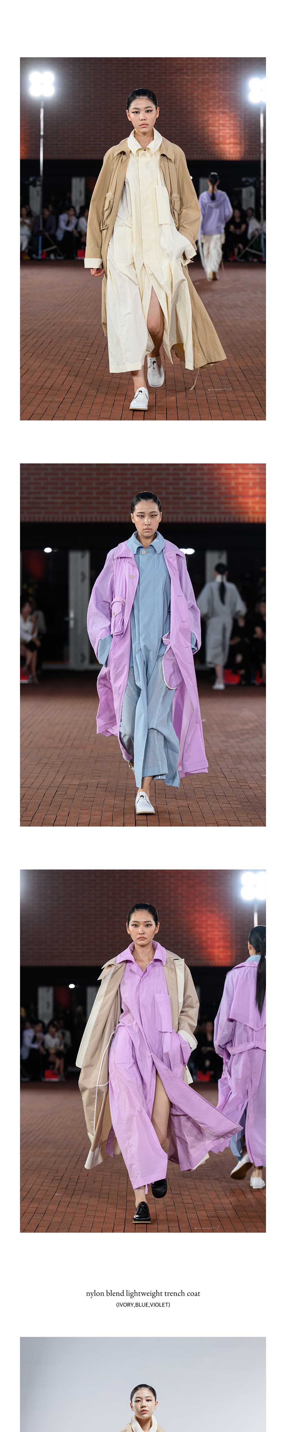 Nylon Blend Lightweight Trench Coat — vue 3