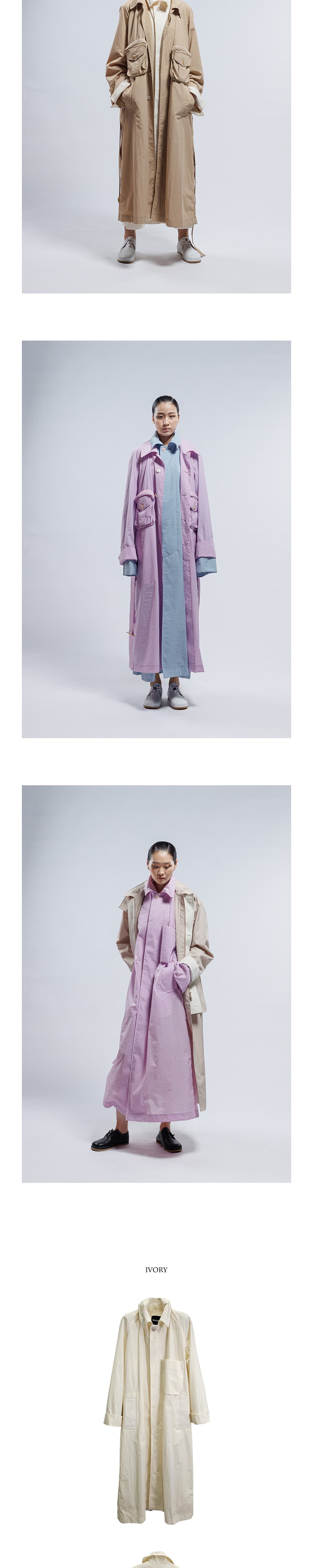 Nylon Blend Lightweight Trench Coat — vue 4