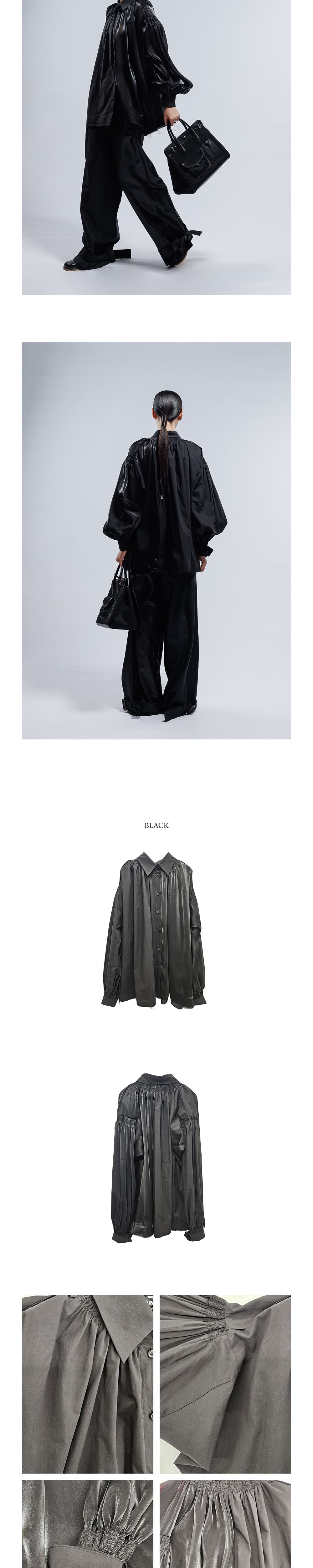 Smocking Details Asymmetrical Shirt — vue 4