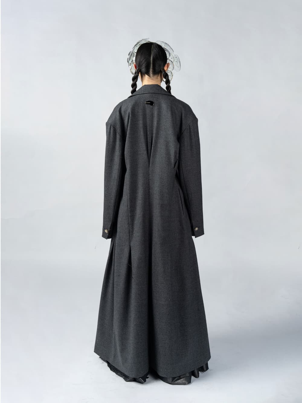 GreyMelange Tuck Maxi Coat — vue 7