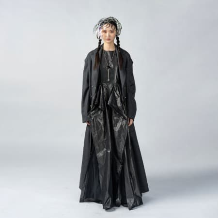 GreyMelange Tuck Maxi Coat