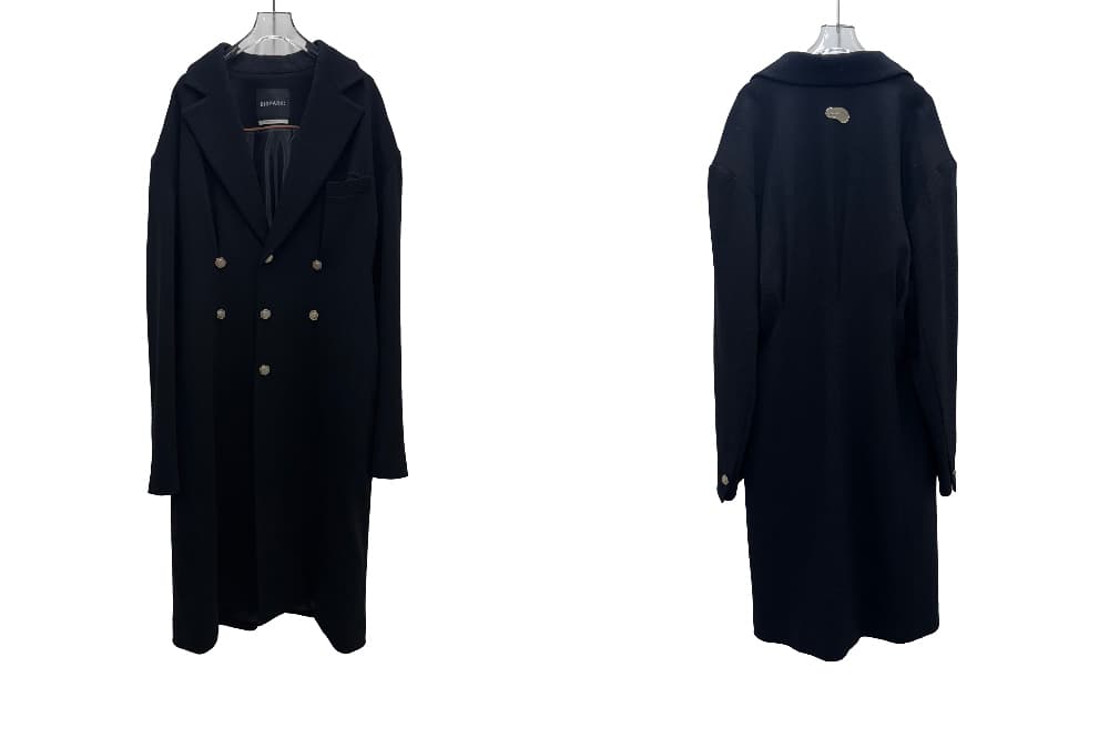 Black Jacquard Tuck Tailored Coat — vue 8