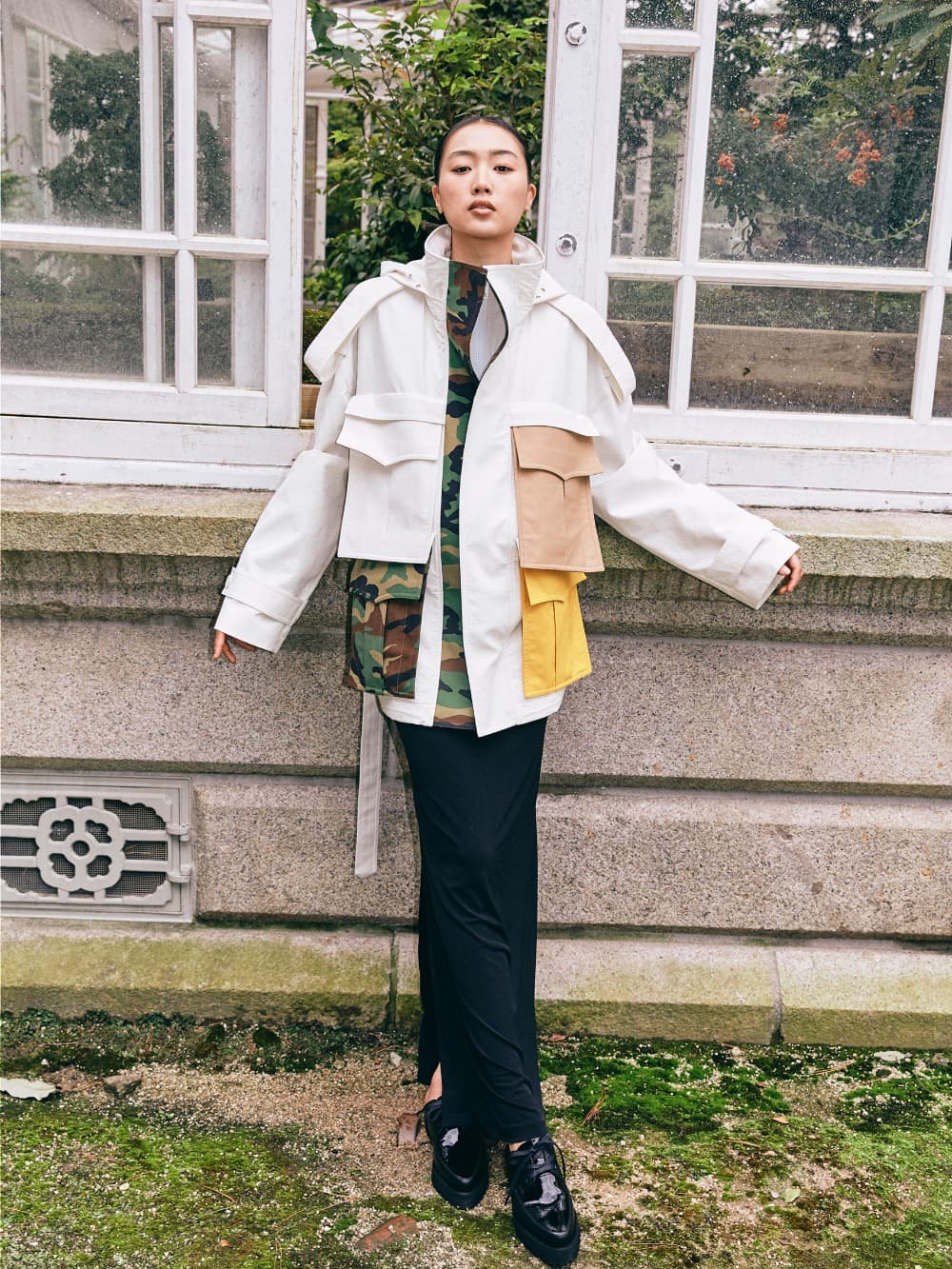 BIG PARK Colour-Block Pocket Jacket