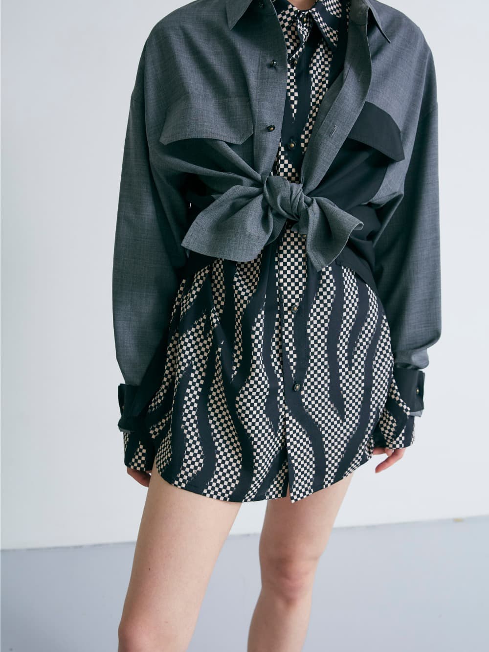 Pinstripe Colour-Block Shirt