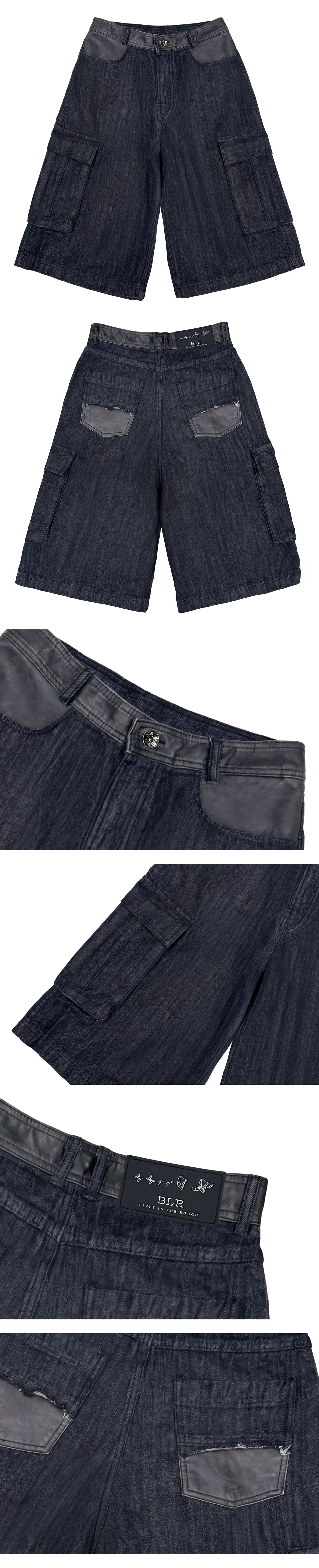 Utility Leather-Trim Bermuda Pants — vue 3