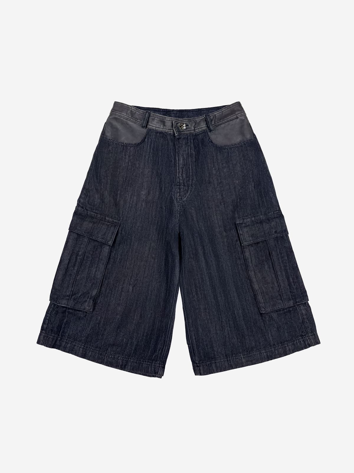 Utility Leather-Trim Bermuda Pants