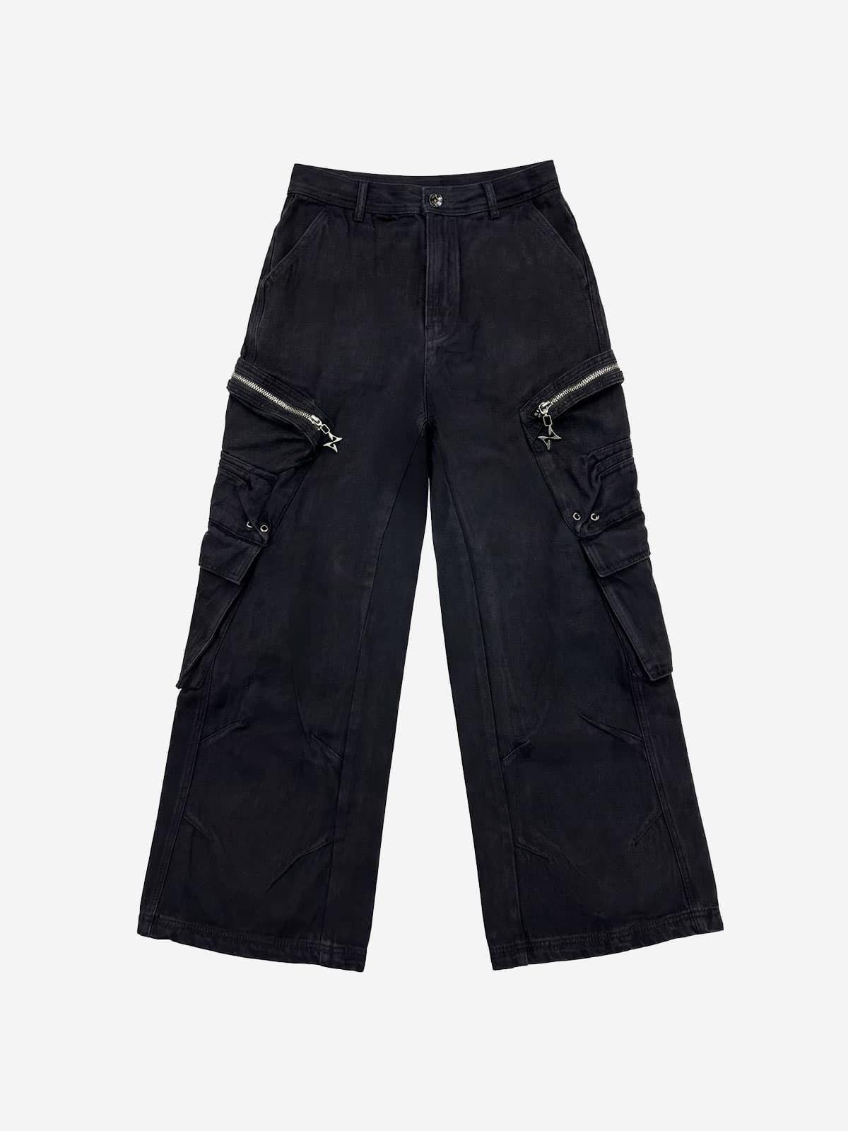 Multi Pocket Wide Cargo Pants