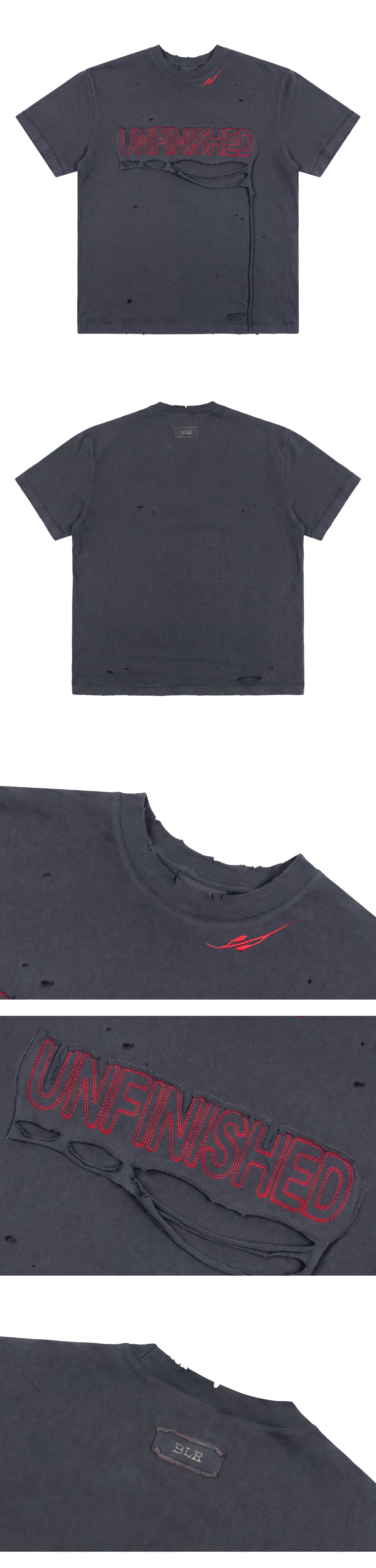 UNFINISHED Vintage Damaged Oversized T-shirt — vue 4