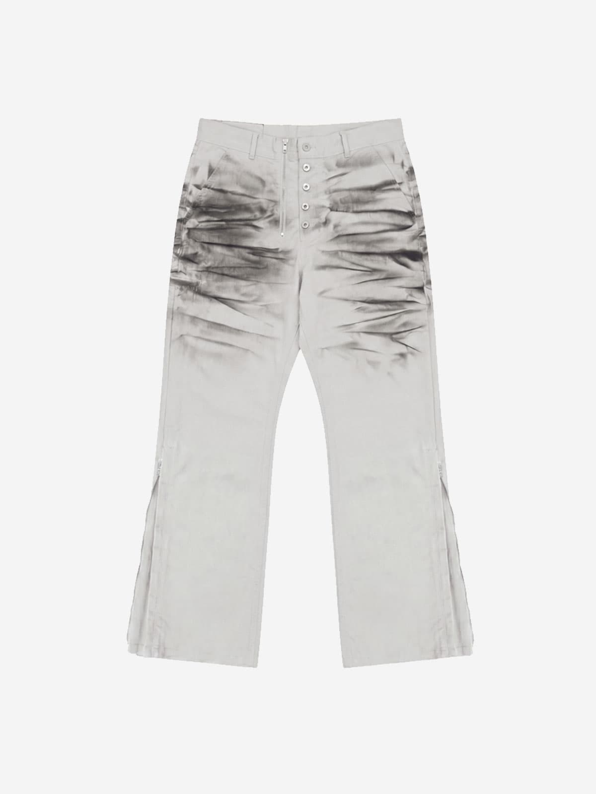 Spray Washed Semi-Flare Pants Beige