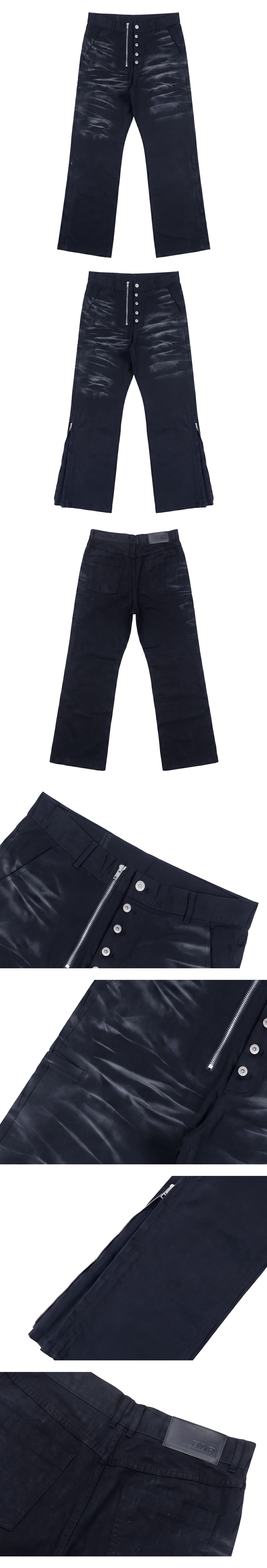 Spray Washed Semi-Flare Pants Black — vue 4