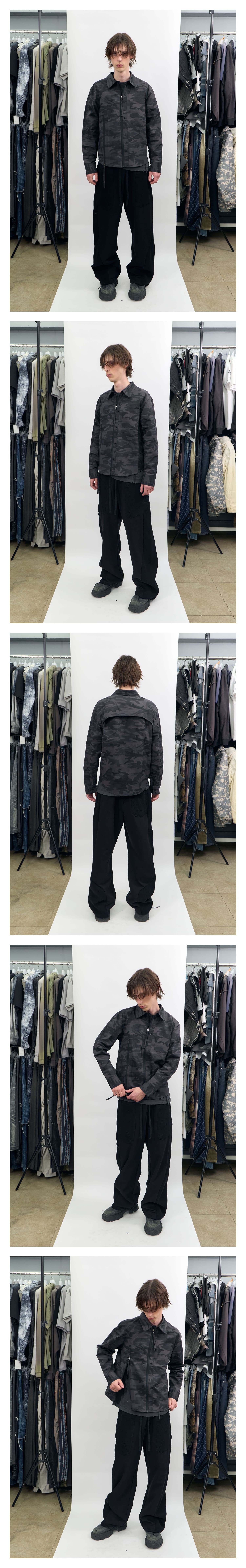 Waffle Mix Washed Sweat Pants Black — vue 2