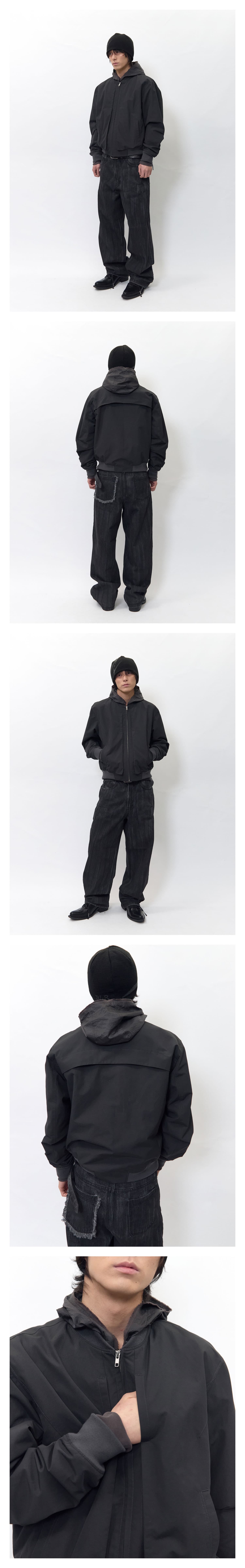 Curved Line Flight Jacket Charcoal — vue 4