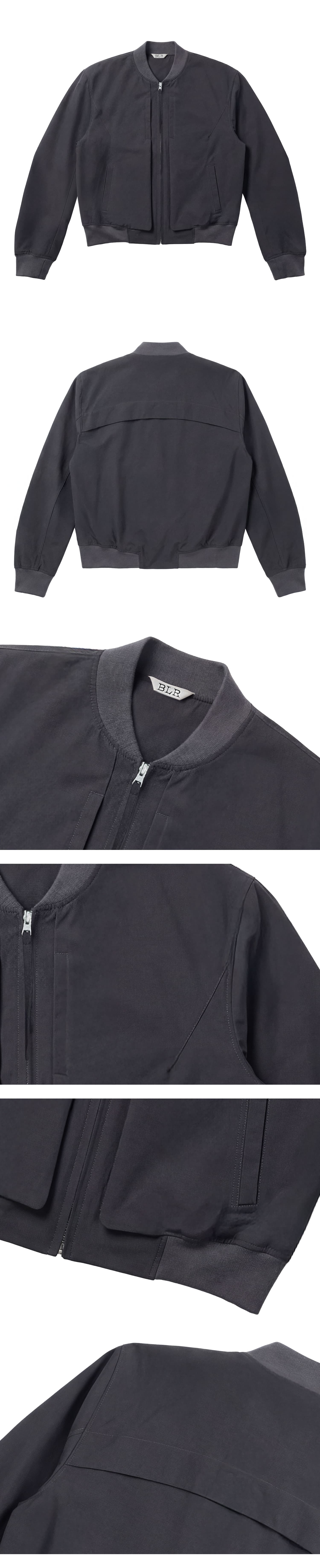 Curved Line Flight Jacket Charcoal — vue 5