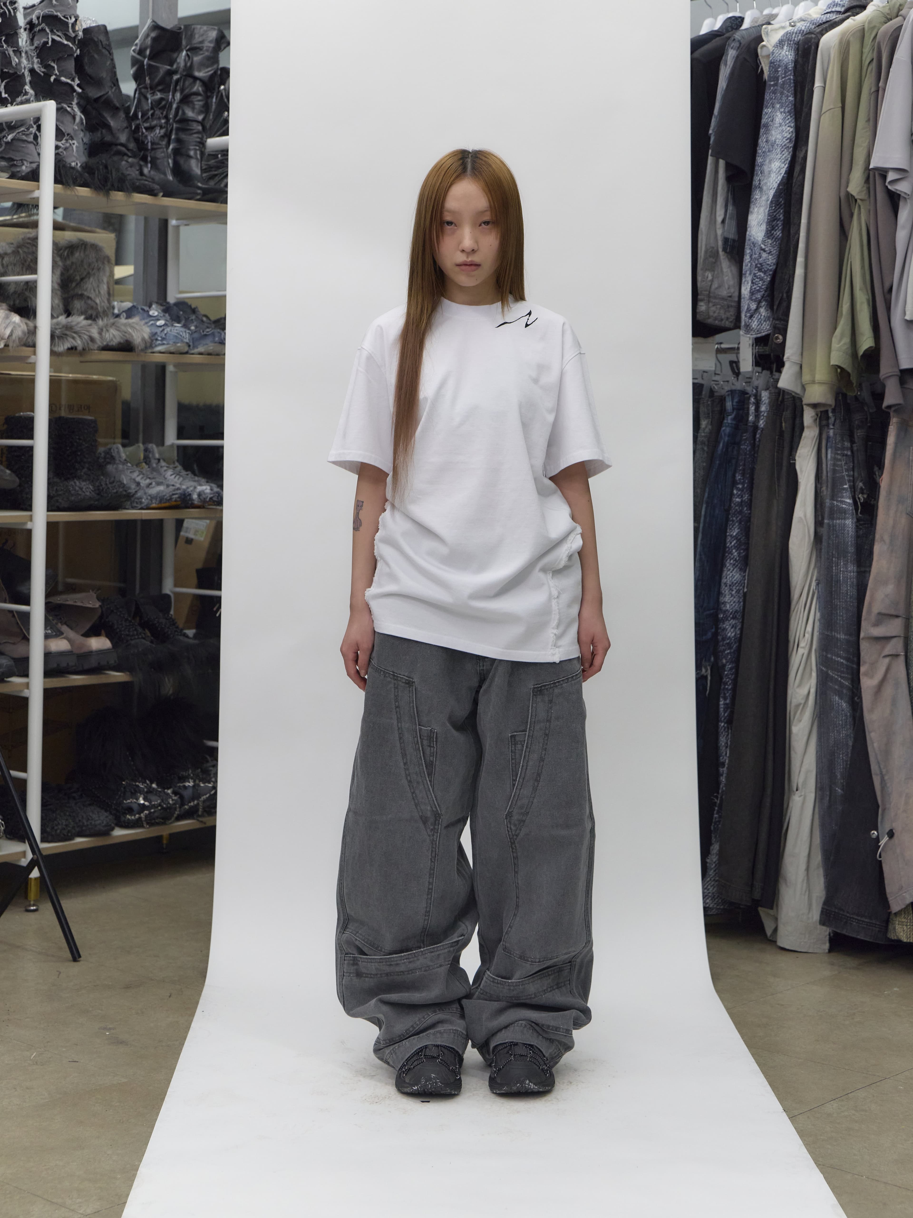 Dyed Multi Cargo Carpenter Pants Light Grey — vue 2
