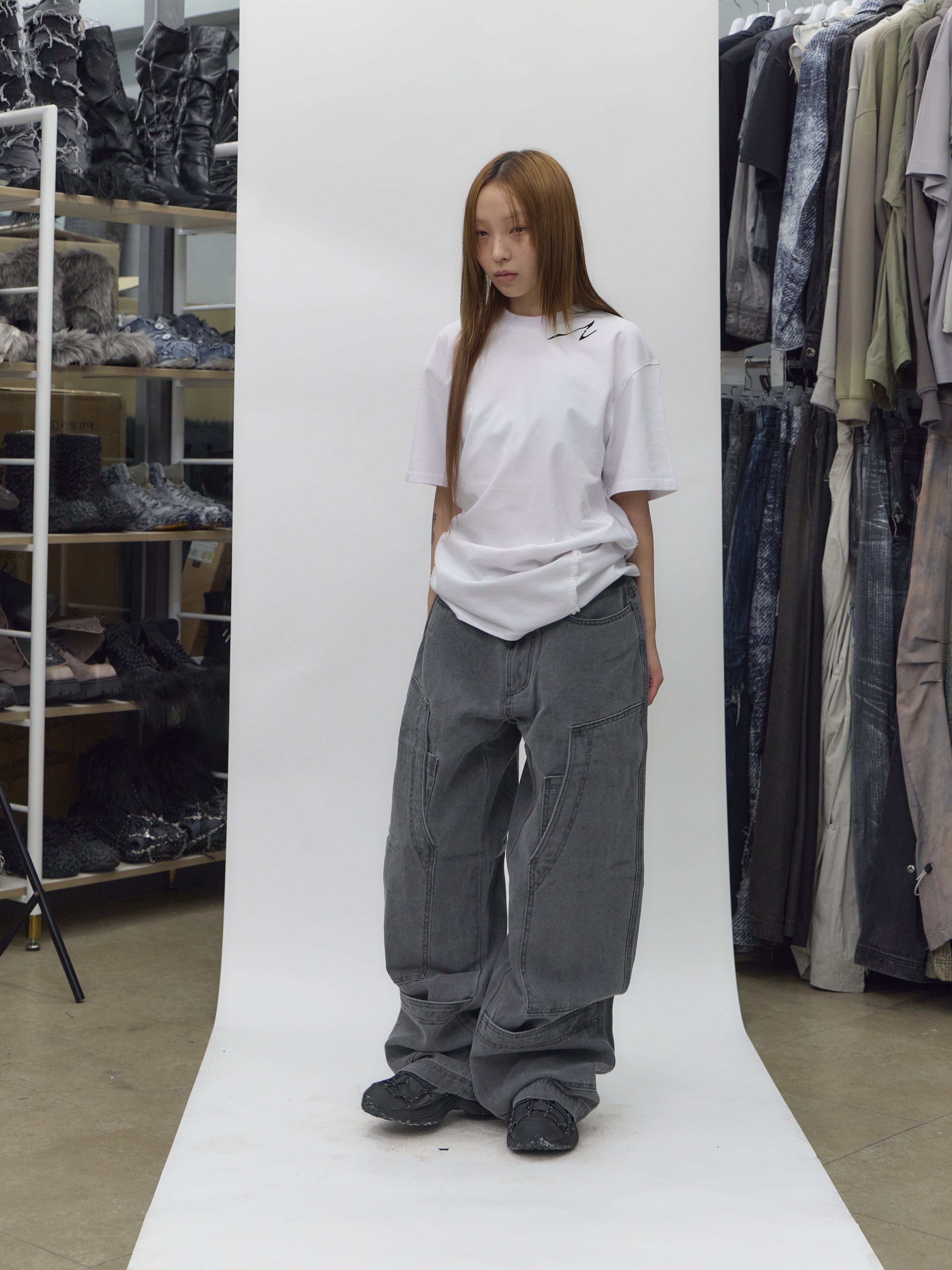 Dyed Multi Cargo Carpenter Pants Light Grey — vue 4