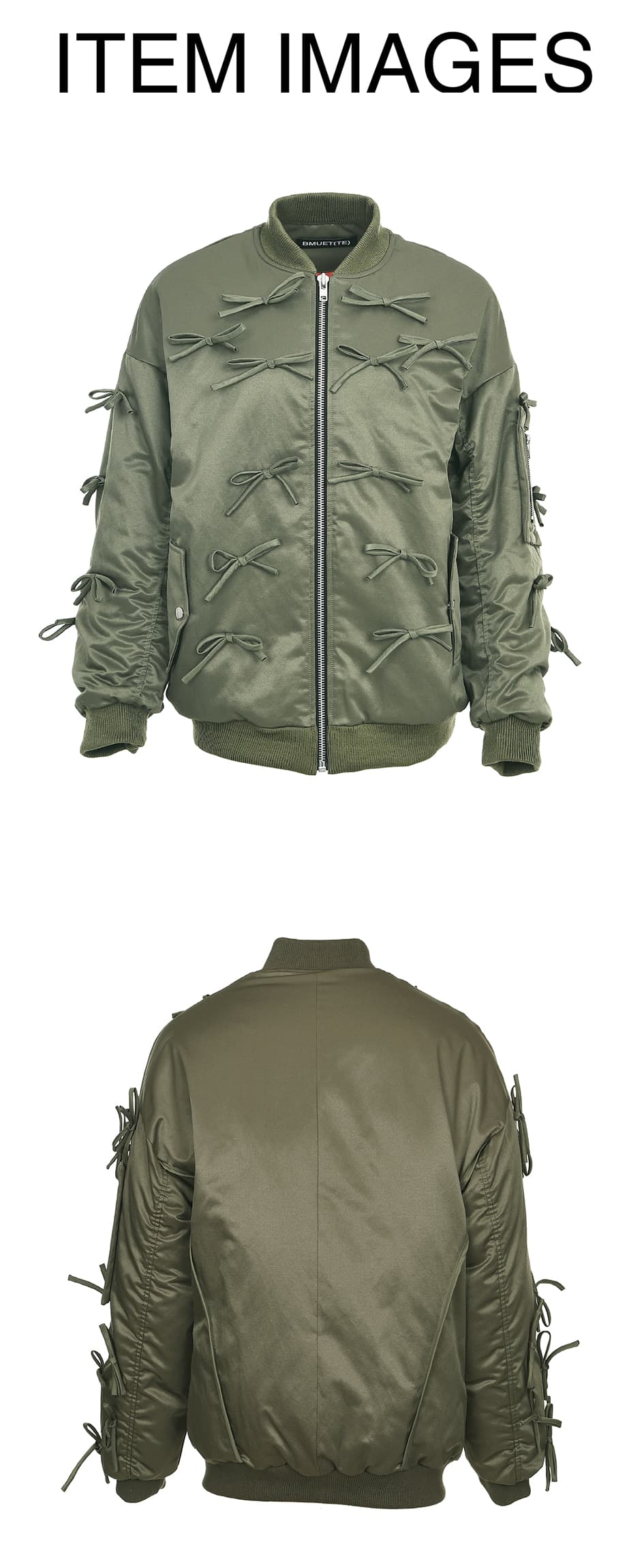 Ribbon Bomber Jacket Khaki — vue 4