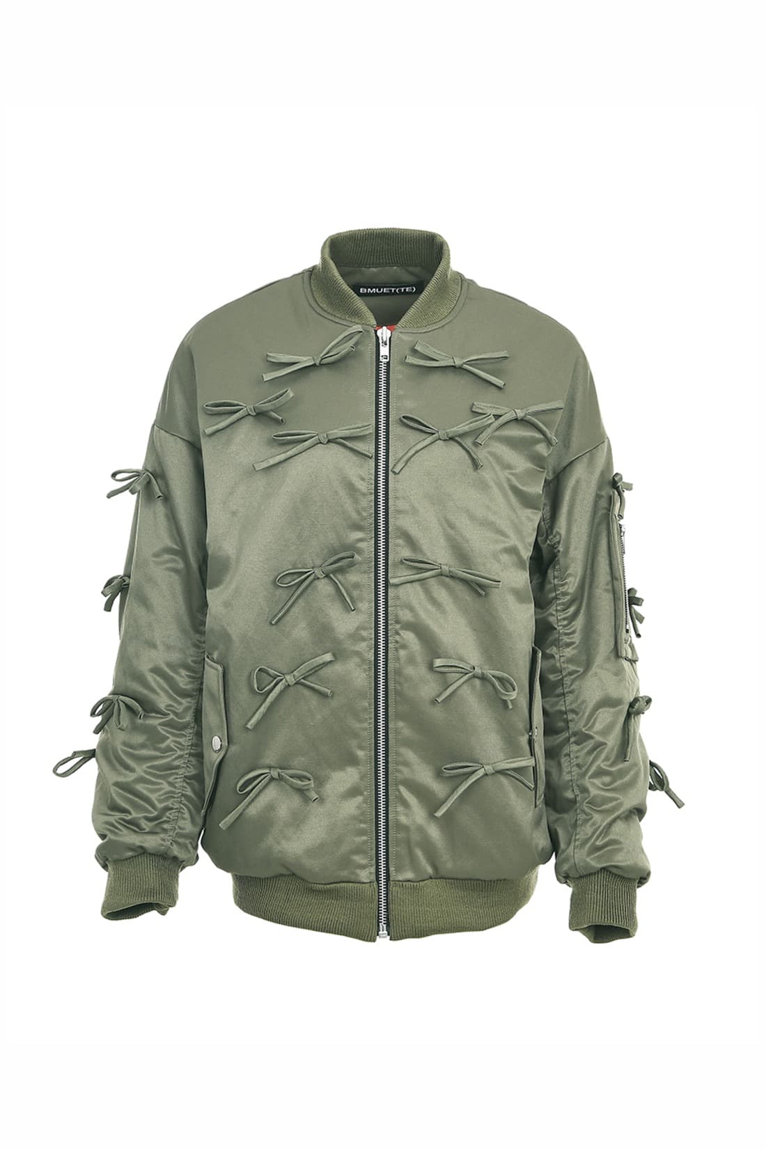 Ribbon Bomber Jacket Khaki — vue 1