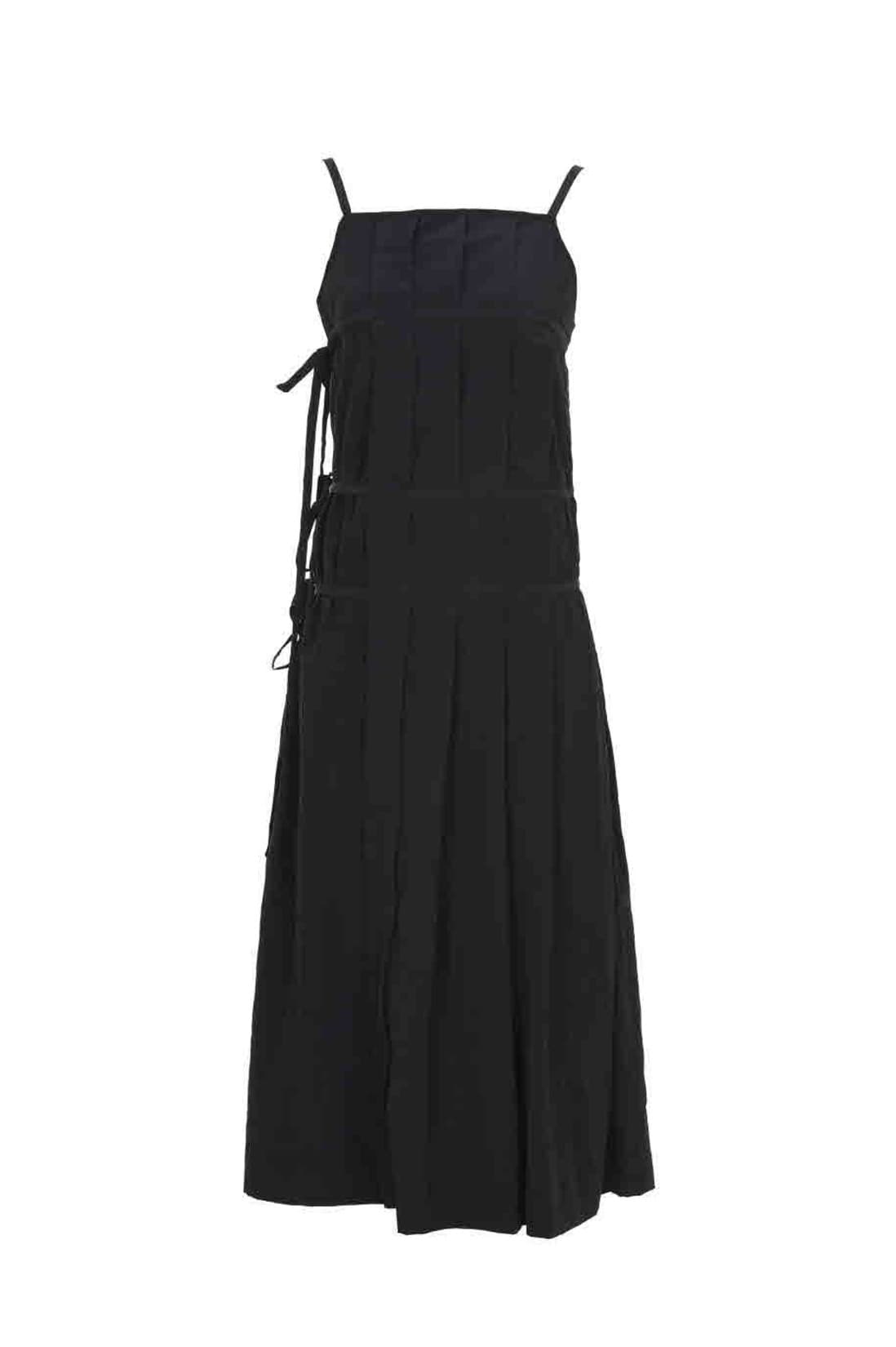 Pleats Wrap Detail Long Dress Black