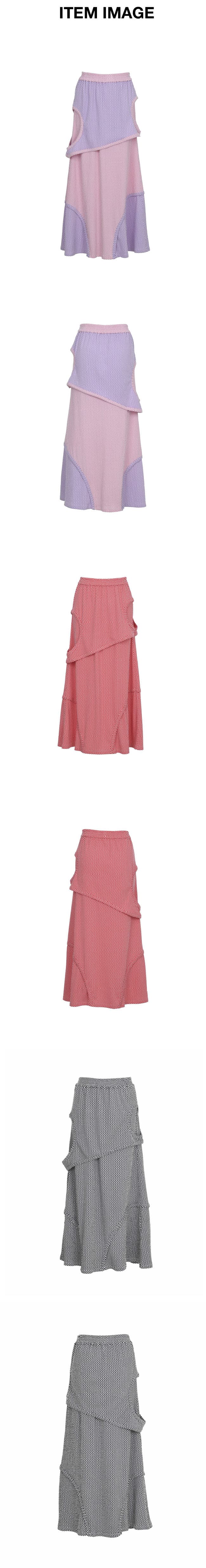 Cut-Out Detail Banding Skirt Black Check — vue 3