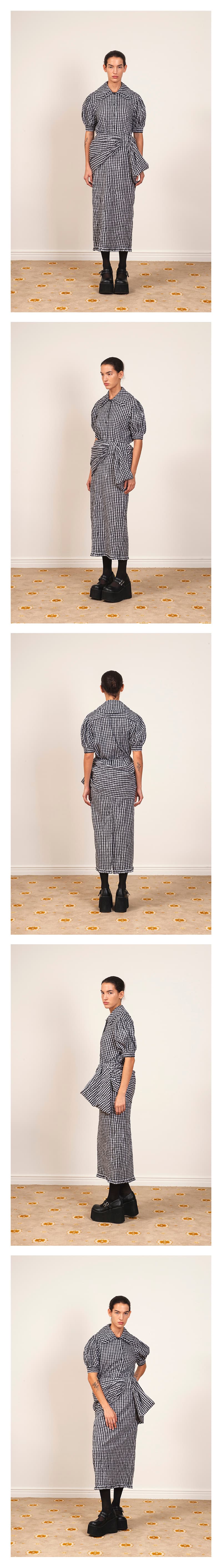 Frill Detail Round Collar Check Shirt — vue 3
