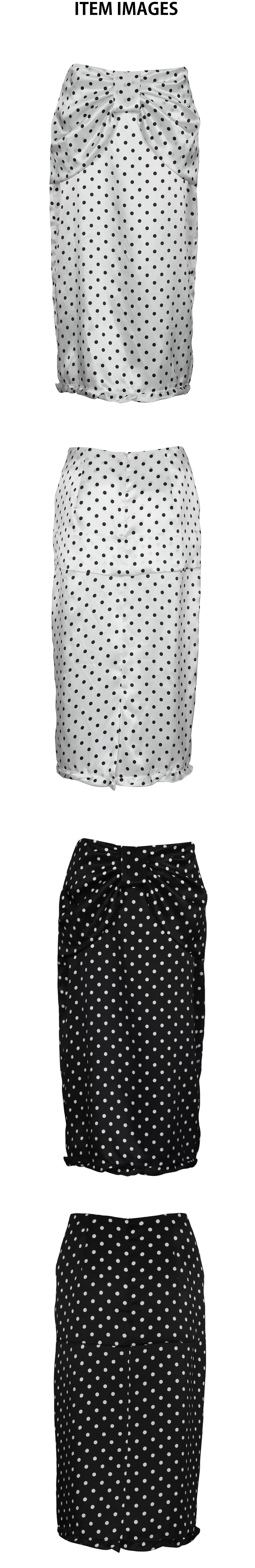 [RE-EDITION] Ribbon Drape Dot Midi Skirt — vue 3