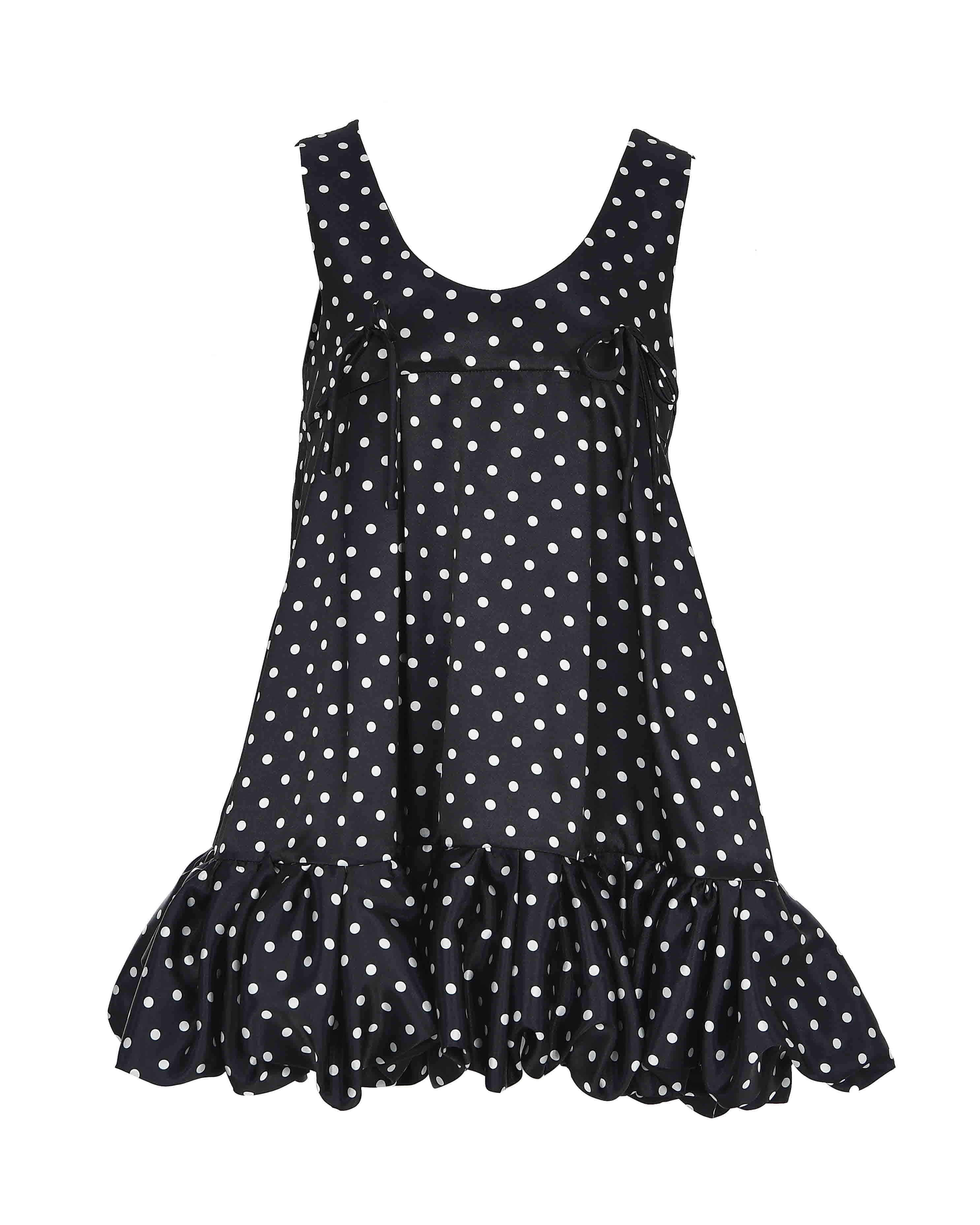 [RE-EDITION] Dot Ribbon Detail Mini Dress — vue 4