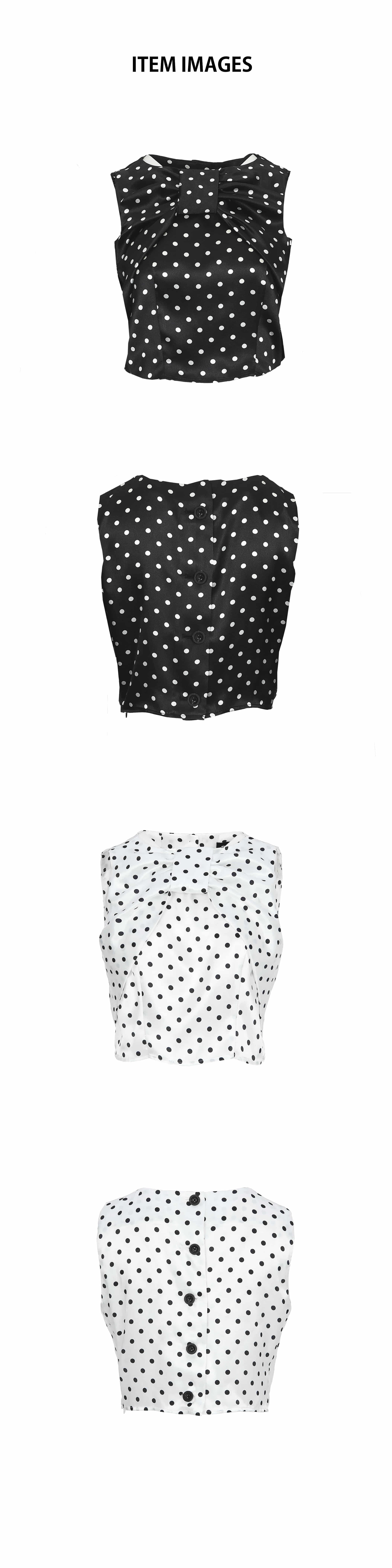 [RE-EDITION] Dot Ribbon Sleeveless Blouse — vue 3