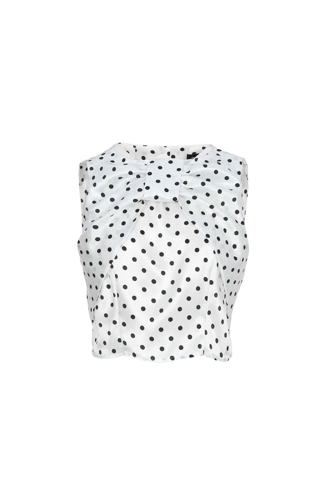 [RE-EDITION] Dot Ribbon Sleeveless Blouse