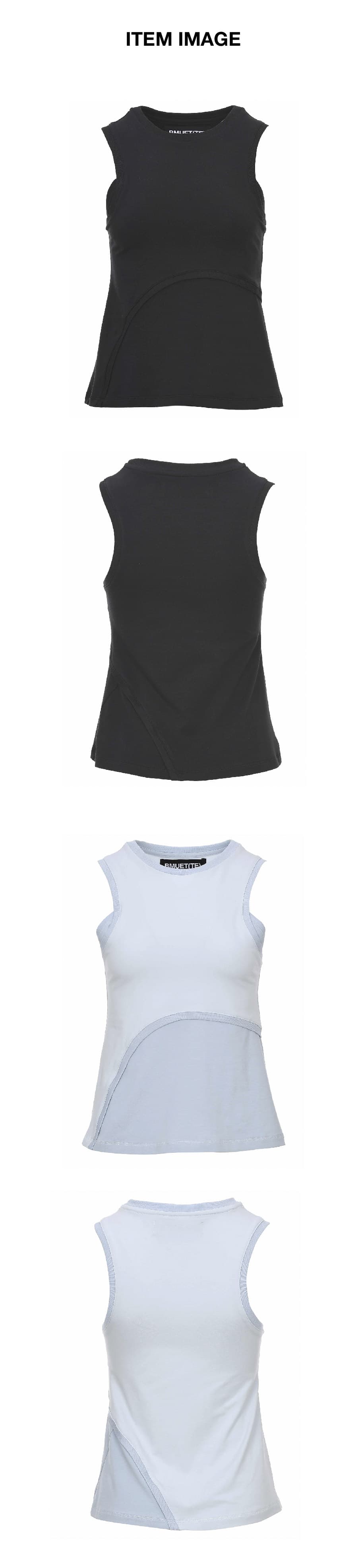 Curve Line Sleeveless Top Blue — vue 4