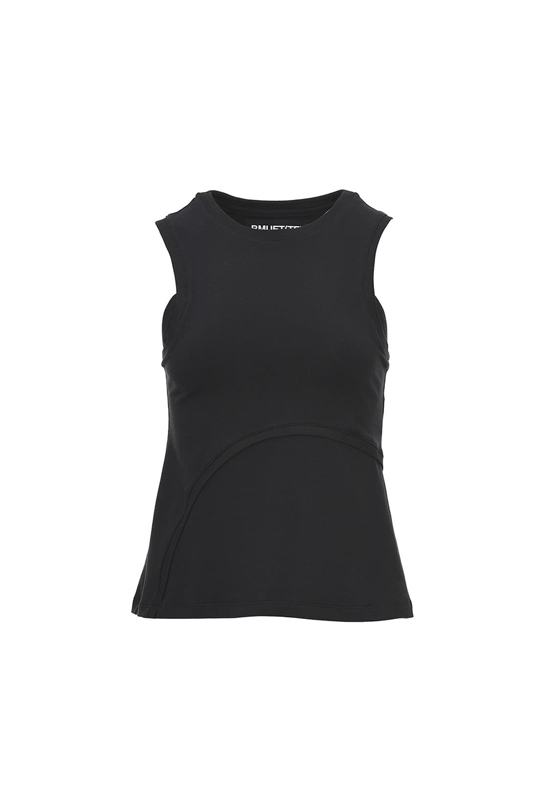 Curve Line Sleeveless Top Black