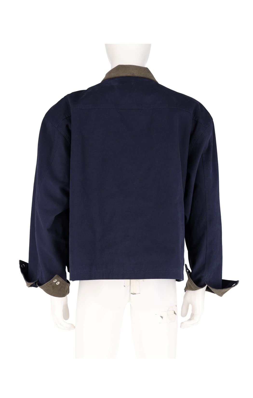 Corduroy Collar Oxford Crop Work Jacket — vue 2