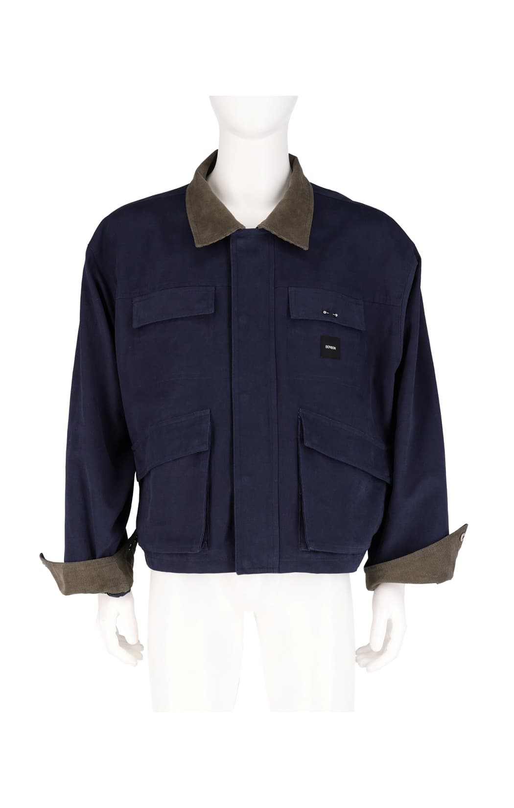 Corduroy Collar Oxford Crop Work Jacket — vue 3